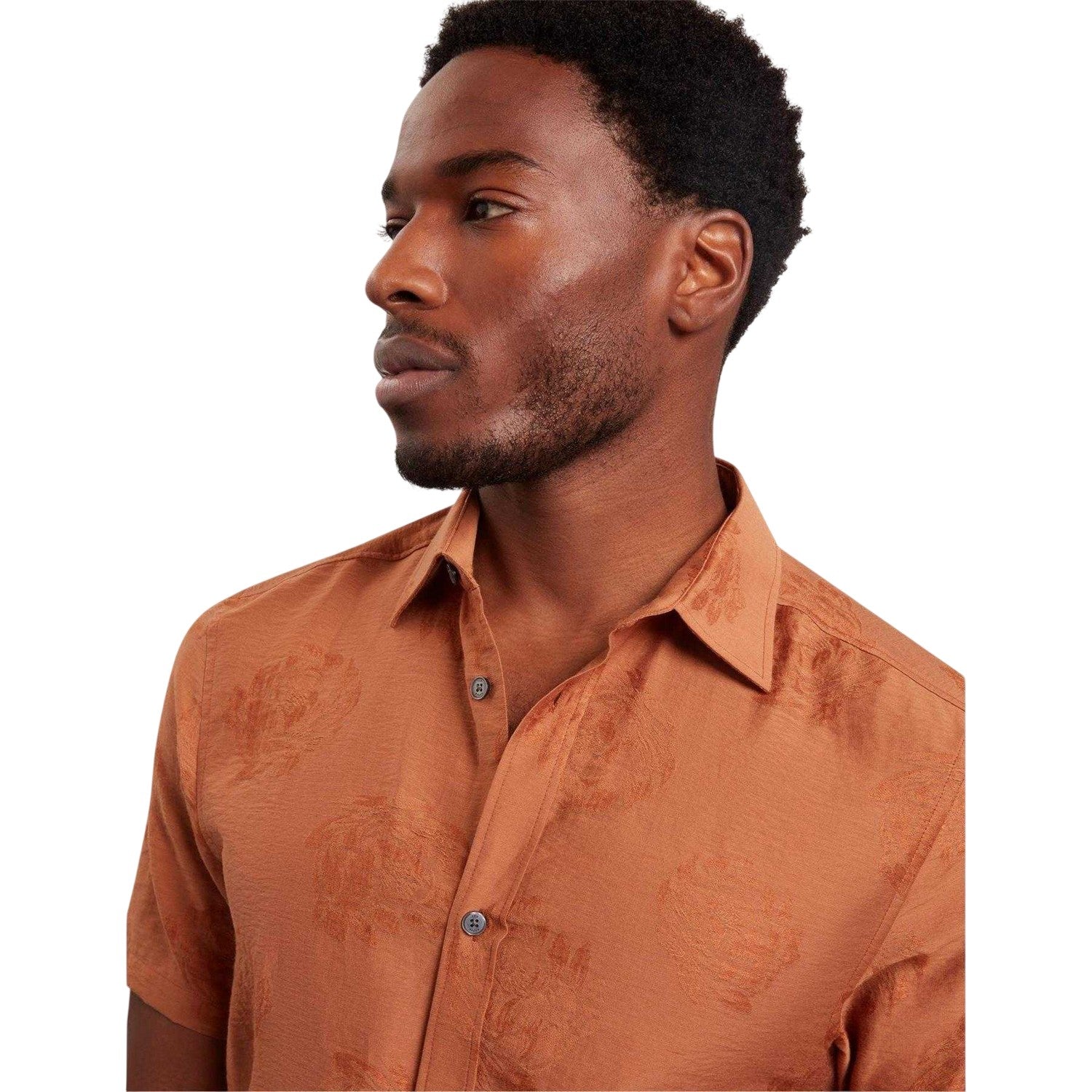 Burnt Red - Lifestyle - Ted Baker Mens Regular Short-Sleeved Shirt