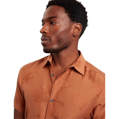 Burnt Red - Lifestyle - Ted Baker Mens Regular Short-Sleeved Shirt