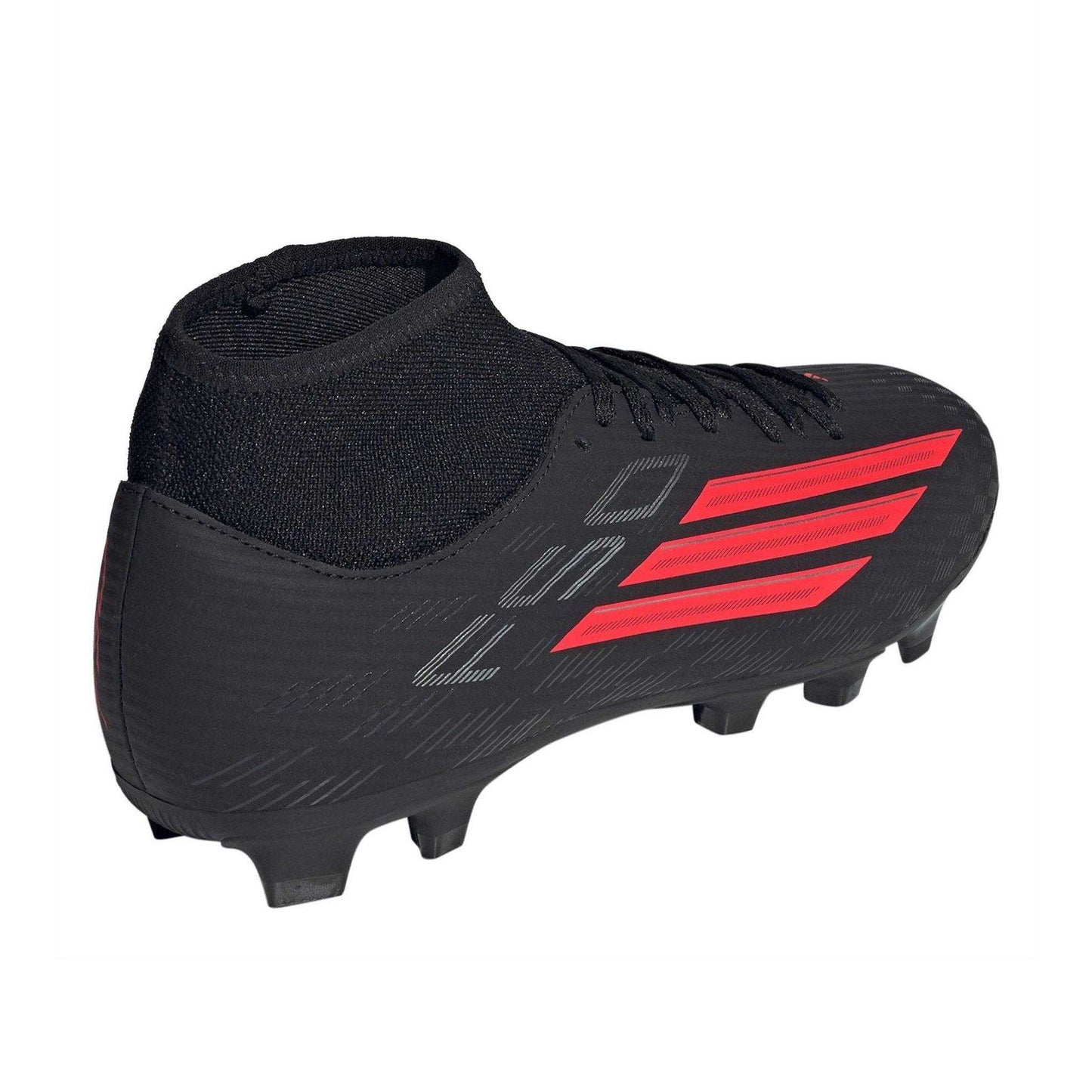 Black-Red - Back - Adidas Mens F50 Club Mid Cut Firm Ground Football Boots