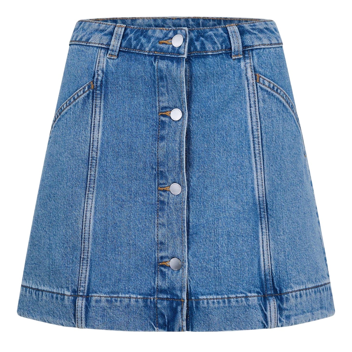 Mid Blue - Front - Timberland Womens-Ladies Refibra Minimalist Denim Mini Skirt