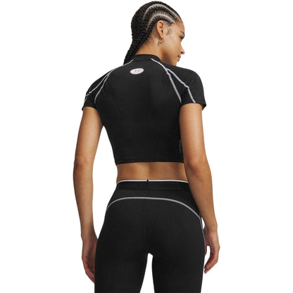 Black - Back - Under Armour Womens-Ladies Performance Crop Top