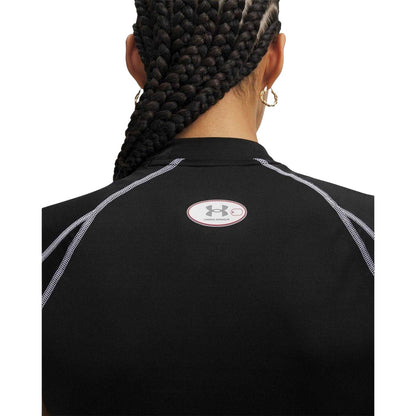 Black - Side - Under Armour Womens-Ladies Performance Crop Top