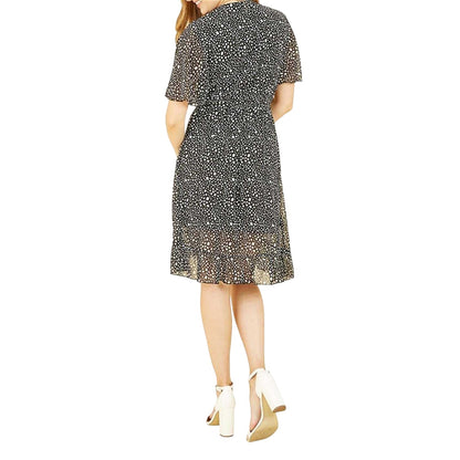 Black - Back - Mela London Womens-Ladies Polka Dot Wrap Dress