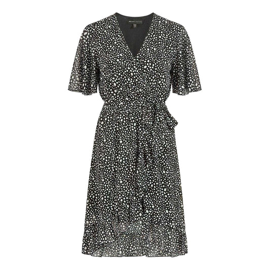 Black - Front - Mela London Womens-Ladies Polka Dot Wrap Dress