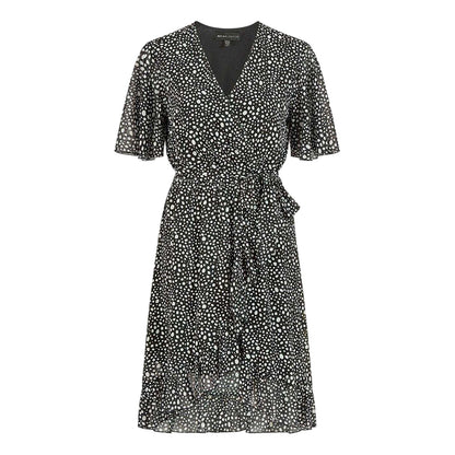 Black - Front - Mela London Womens-Ladies Polka Dot Wrap Dress
