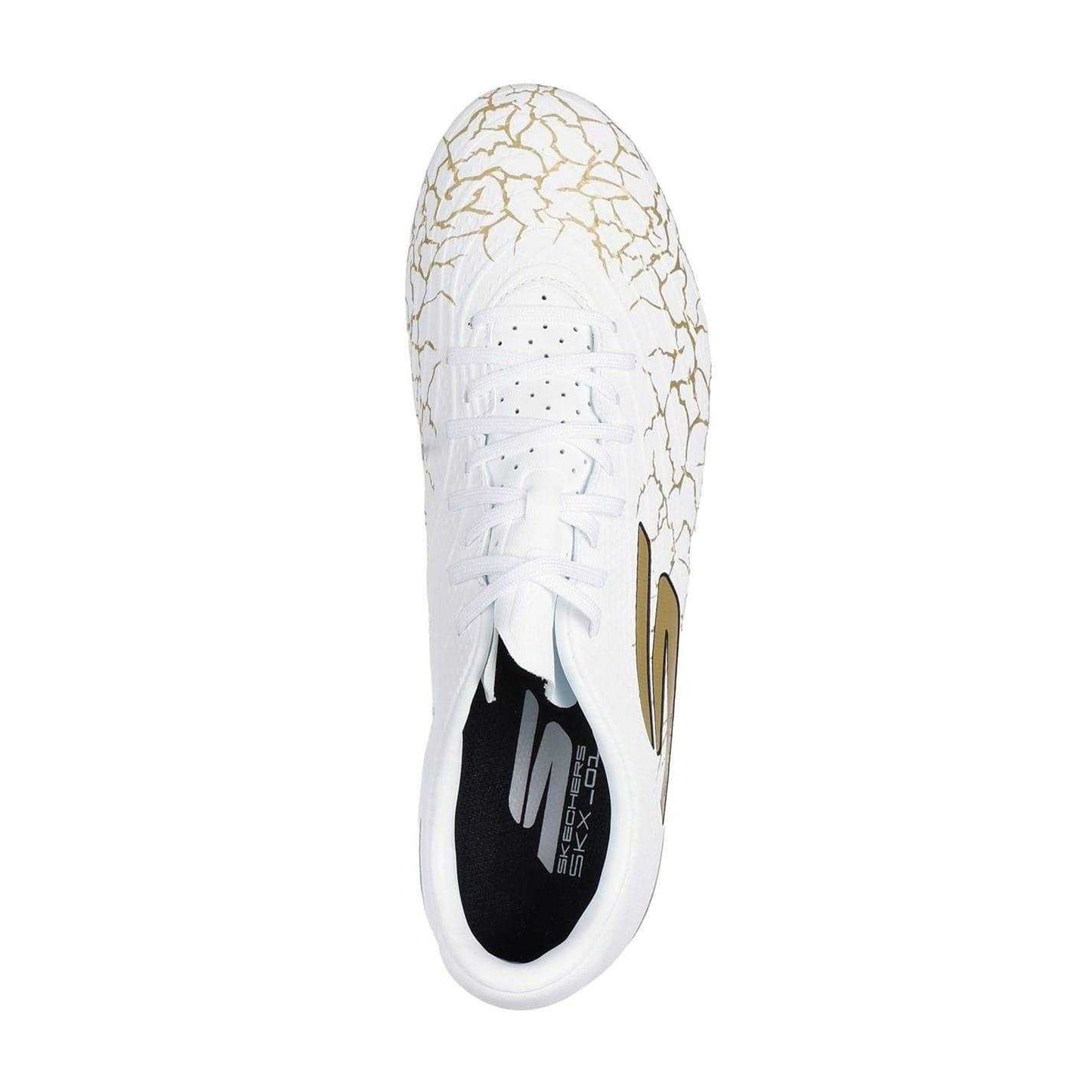 White-Gold - Side - Skechers Unisex Adult SKX 1.5 Cracked Firm Ground Football Boots