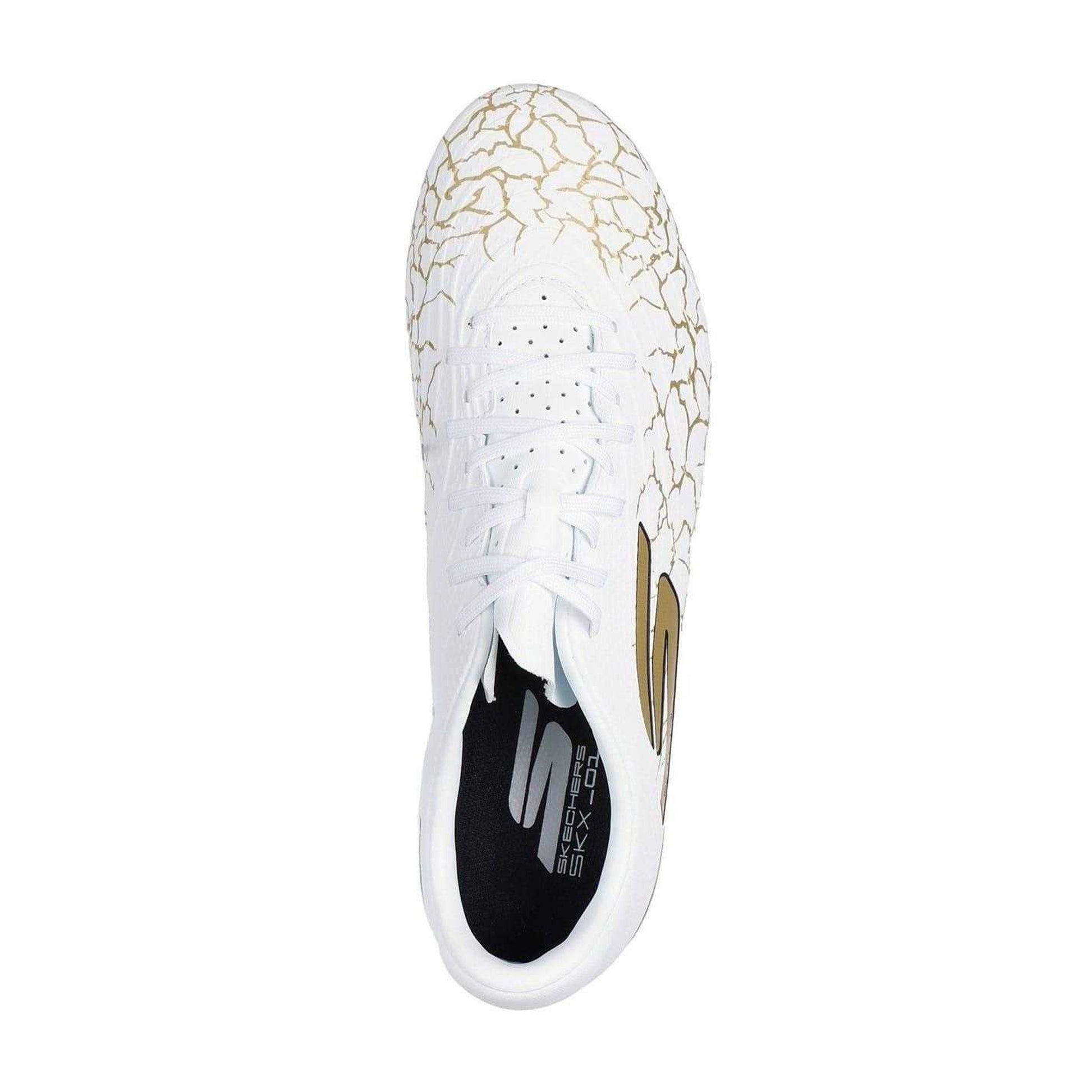 White-Gold - Side - Skechers Unisex Adult SKX 1.5 Cracked Firm Ground Football Boots