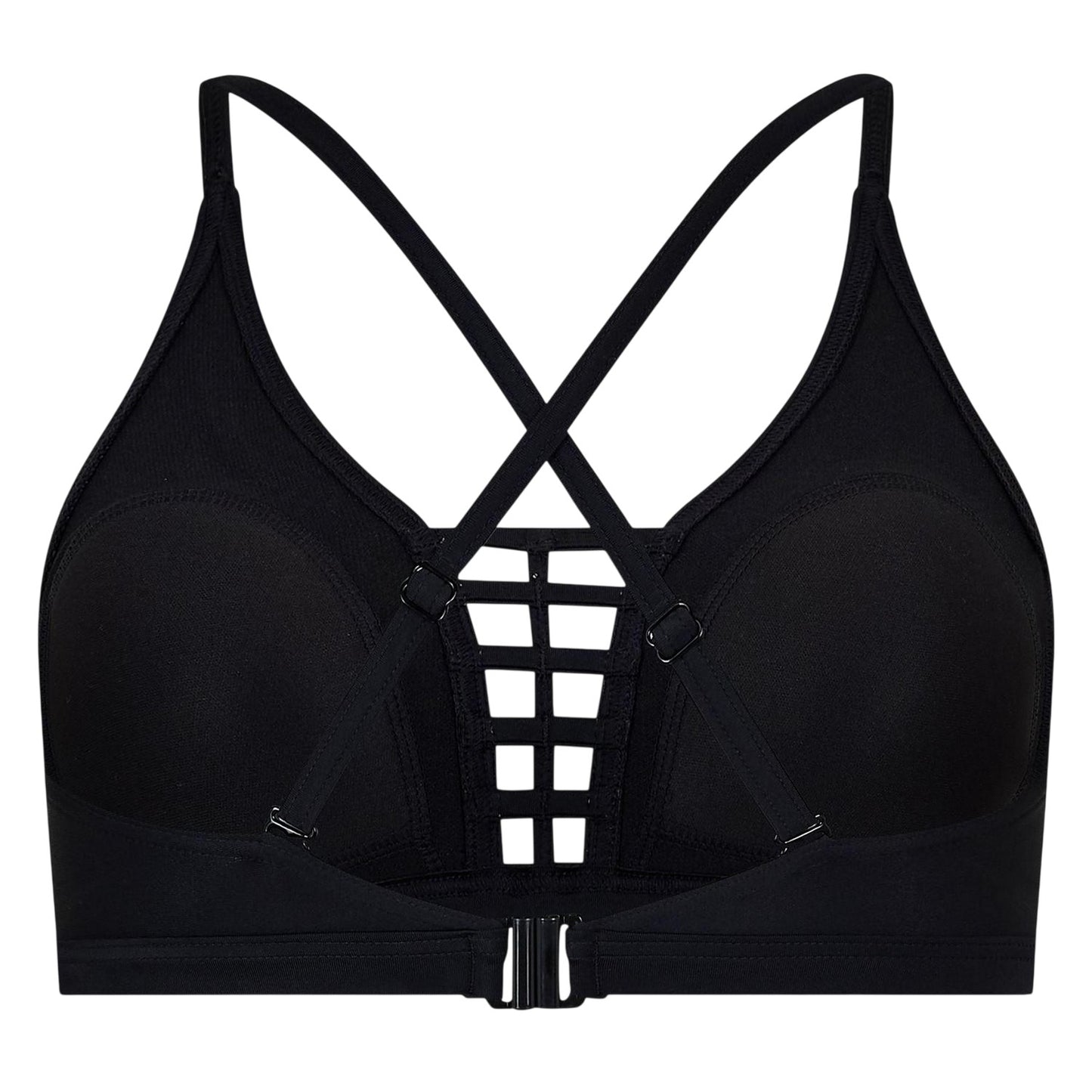 Black - Back - Zoggs Womens-Ladies Ladder Crop Top