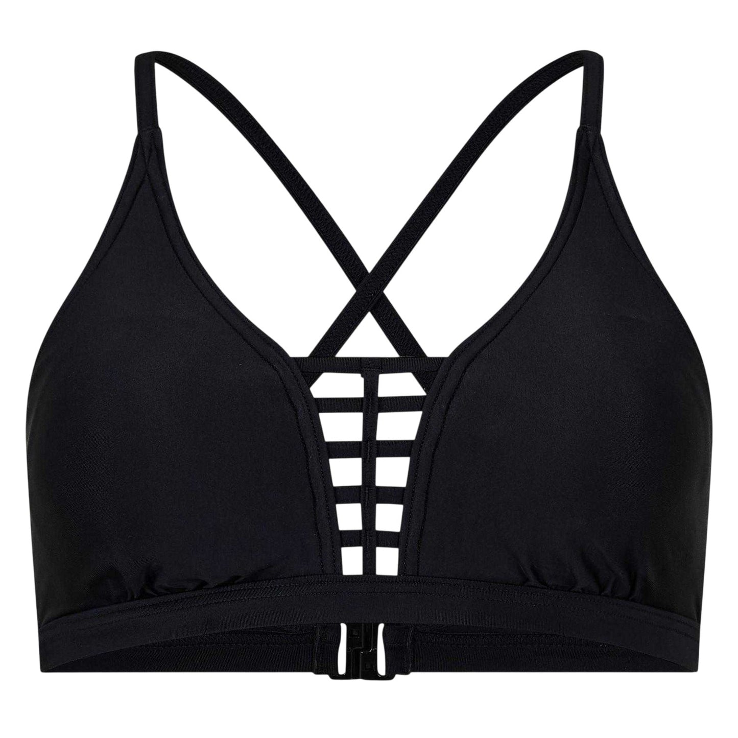 Black - Front - Zoggs Womens-Ladies Ladder Crop Top