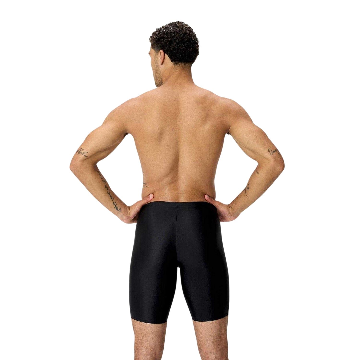 Black-Red - Back - Speedo Mens Medley Logo Jammer Shorts