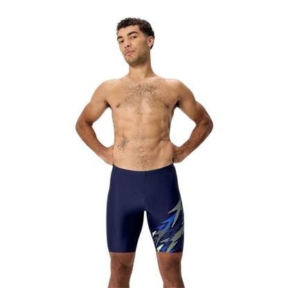 Peacoat-Deep Blue - Side - Speedo Mens Medley Logo Jammer Shorts