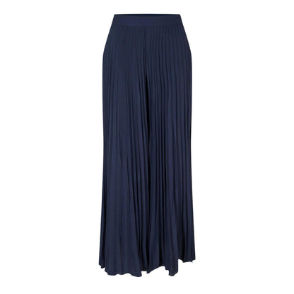 Dark Blue - Front - Ted Baker Womens-Ladies Satin Pleated Wide Leg Trousers
