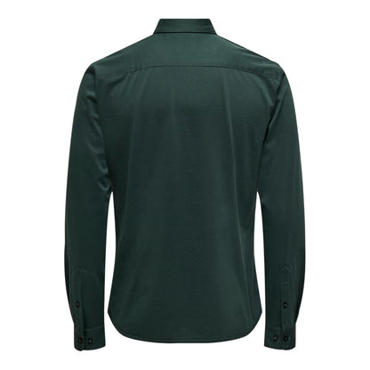 Darkest Spruce - Back - Only Mens Regular Long-Sleeved Shirt