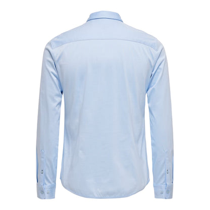 Cashmere Blue - Back - Only Mens Regular Long-Sleeved Shirt