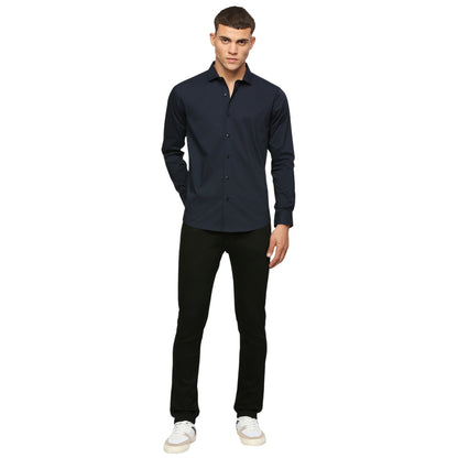 Dark Navy - Side - Only Mens Regular Long-Sleeved Shirt