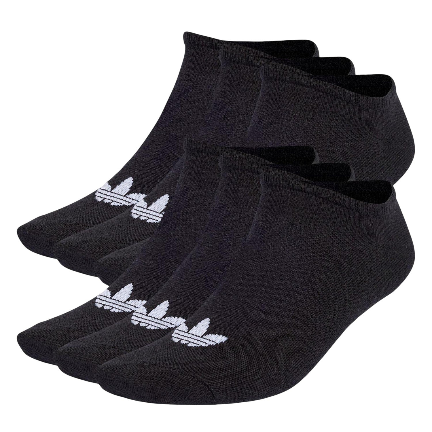 Black - Front - Adidas Womens-Ladies Trefoil Liner Socks (Pack of 6)
