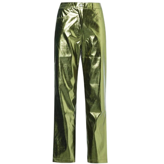 Green - Front - AmyLynn Unisex Adult Lupe Metallic 5 Pockets Trousers