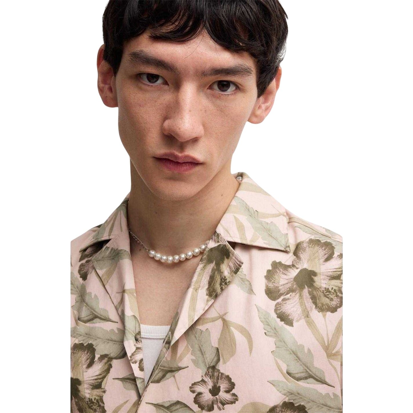 Pastel Pink - Lifestyle - Hugo Mens Eligino Floral Shirt