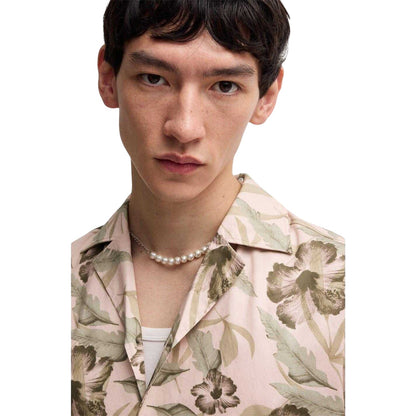 Pastel Pink - Lifestyle - Hugo Mens Eligino Floral Shirt