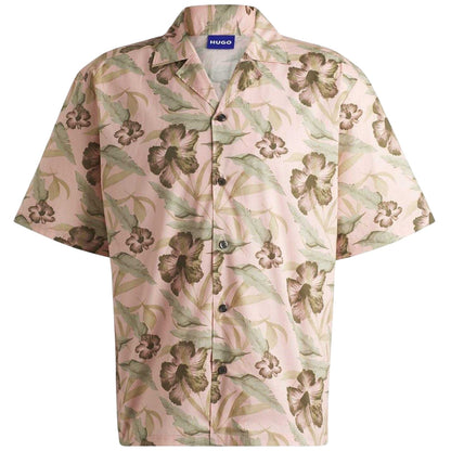 Pastel Pink - Front - Hugo Mens Eligino Floral Shirt
