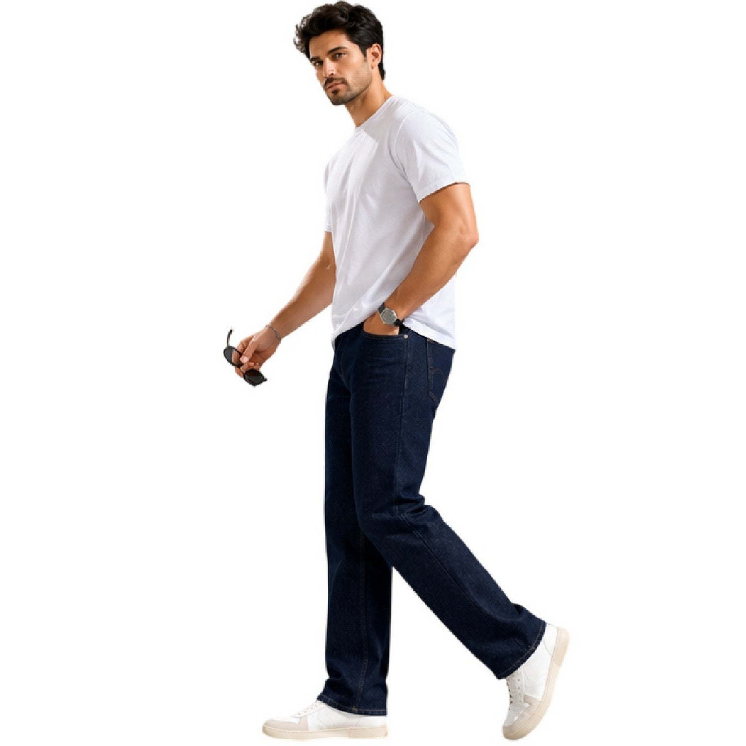 Black - Back - Levis Mens 5 Pockets Straight Leg Jeans