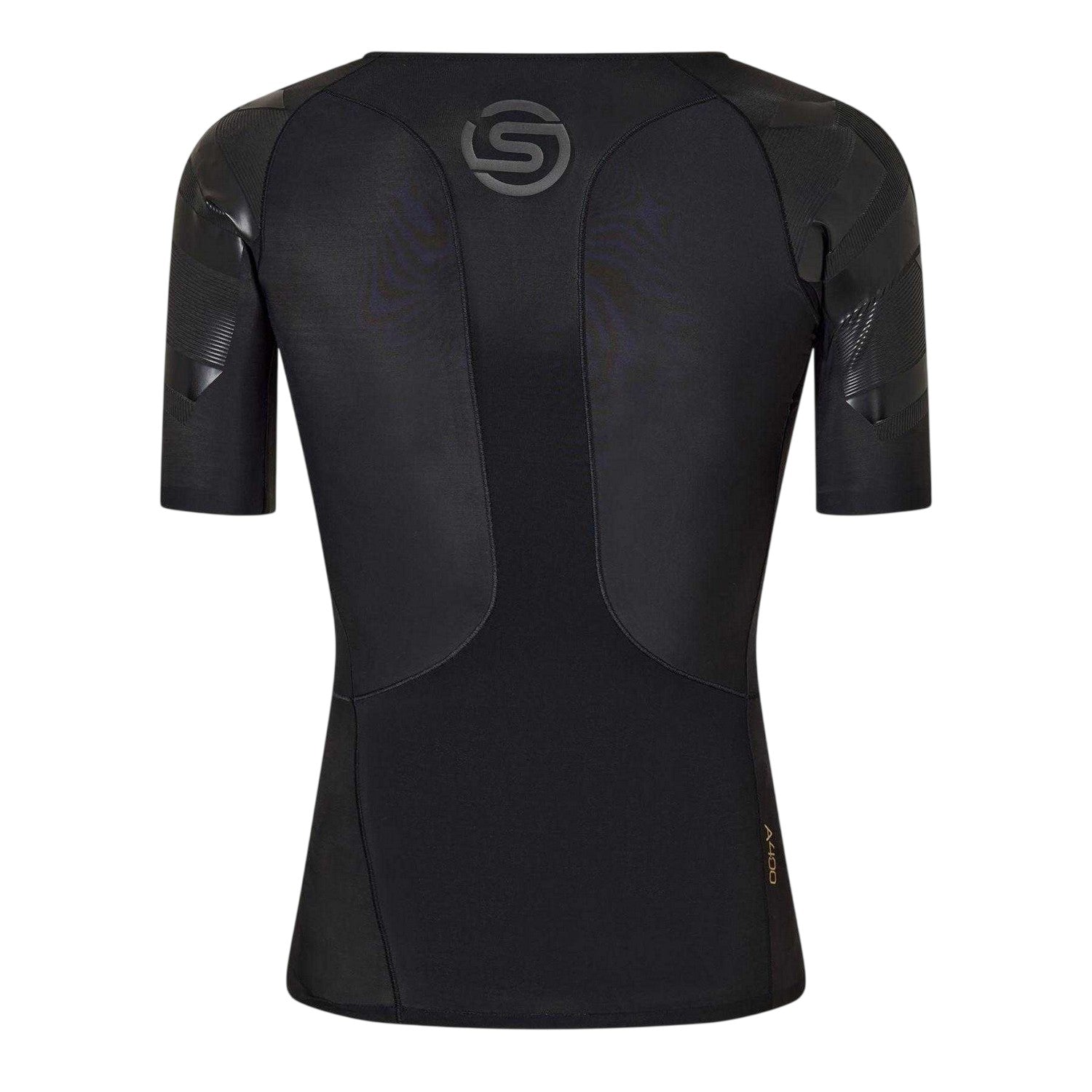 Black - Back - Skins Mens A400 Performance Training Compression Shirt