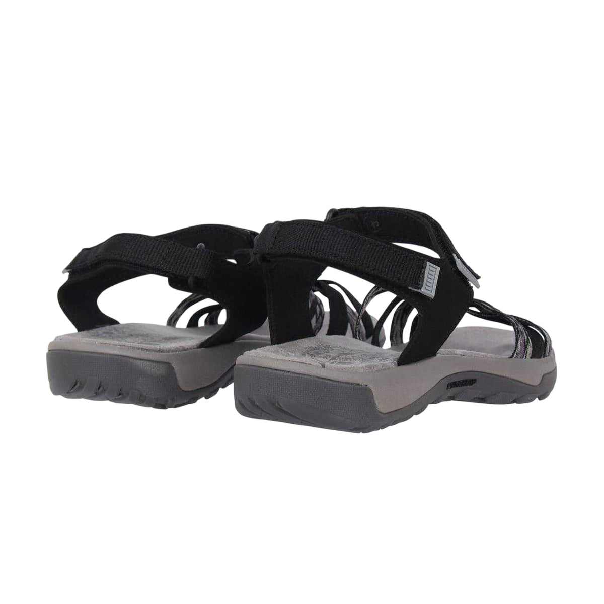 Black-Grey - Back - Karrimor Womens-Ladies Salina Cross Strap Leather Walking Sandals