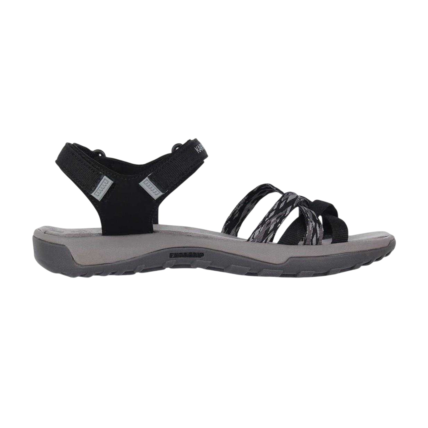 Black-Grey - Front - Karrimor Womens-Ladies Salina Cross Strap Leather Walking Sandals