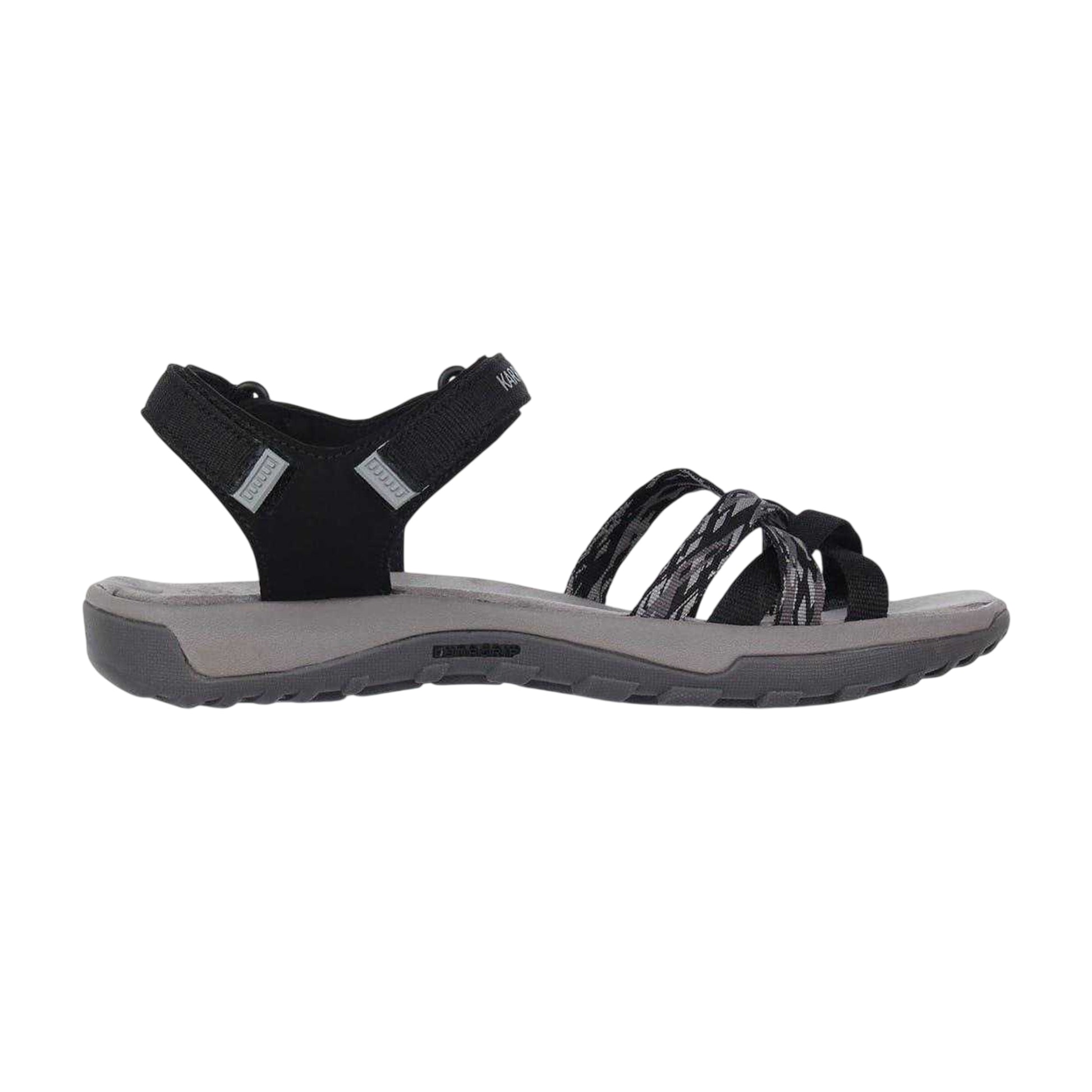 Black-Grey - Front - Karrimor Womens-Ladies Salina Cross Strap Leather Walking Sandals