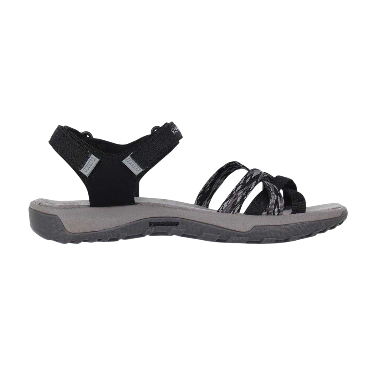 Black-Grey - Front - Karrimor Womens-Ladies Salina Cross Strap Leather Walking Sandals