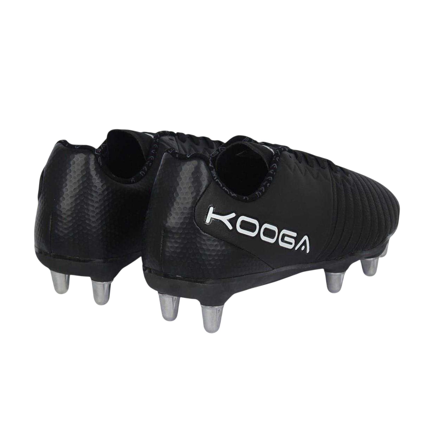 Black-White - Back - KooGa Mens Power SG Leather Rugby Boots