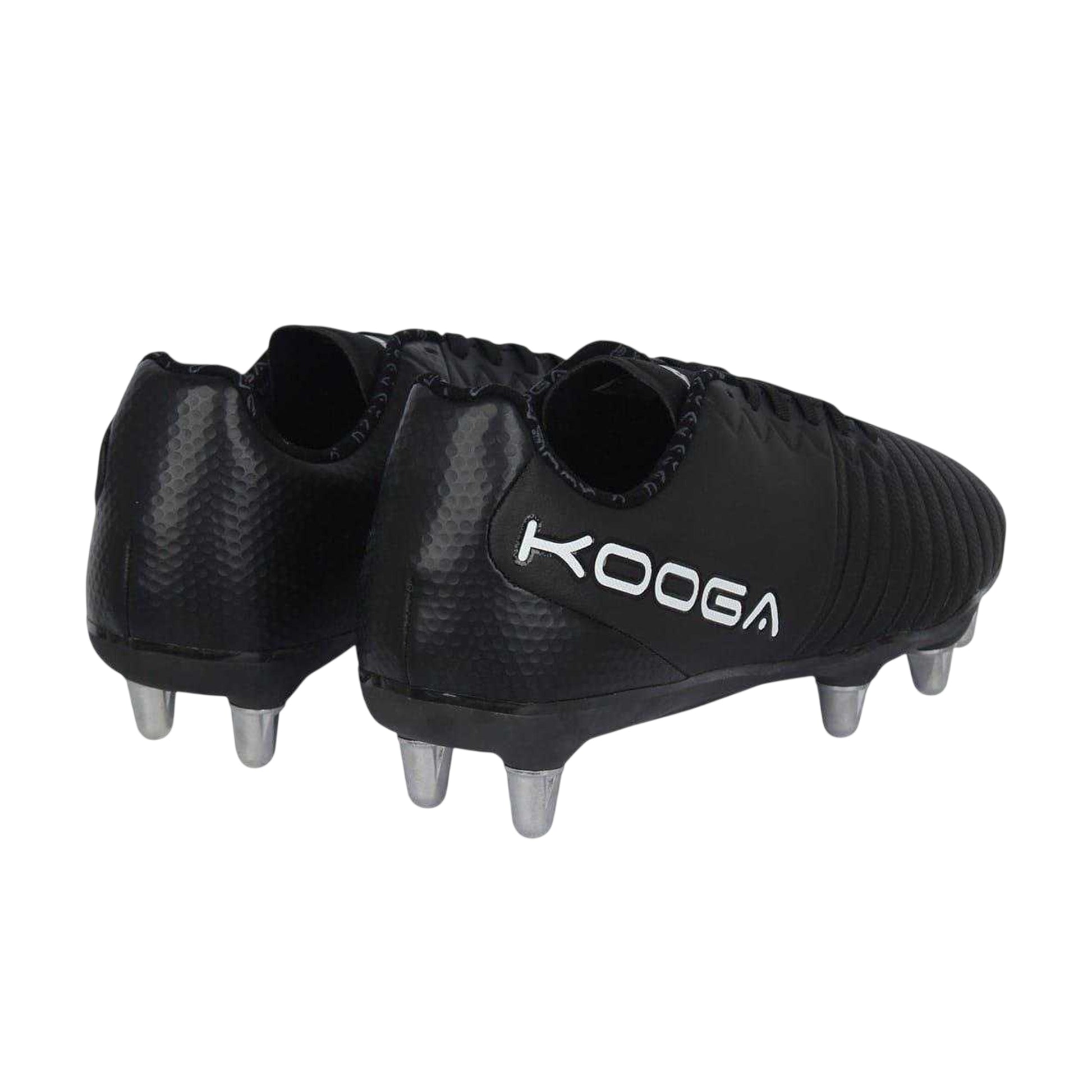 Black-White - Back - KooGa Mens Power SG Leather Rugby Boots