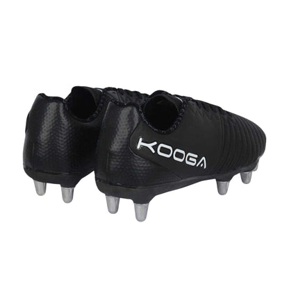 Black-White - Back - KooGa Mens Power SG Leather Rugby Boots