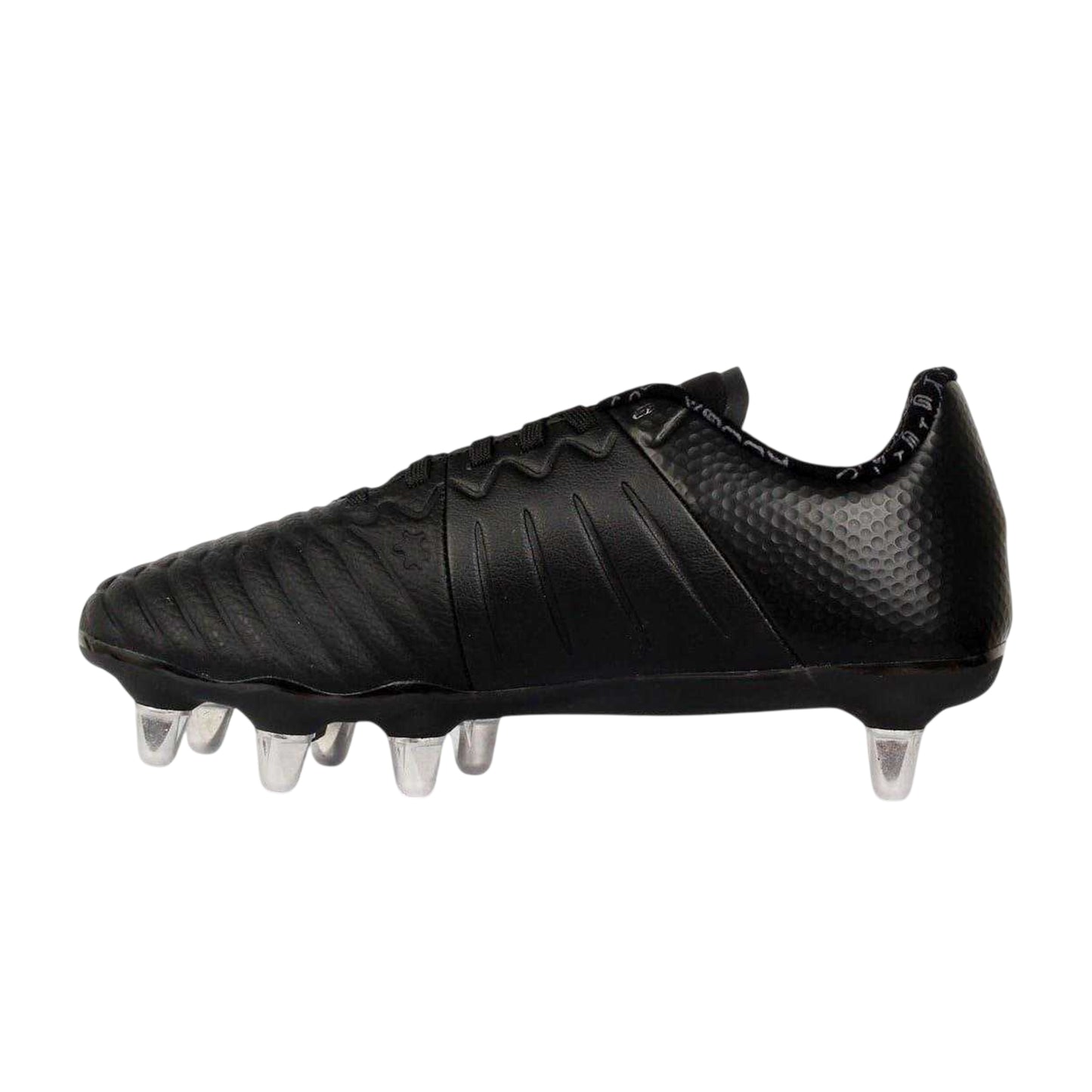 Black-White - Side - KooGa Mens Power SG Leather Rugby Boots