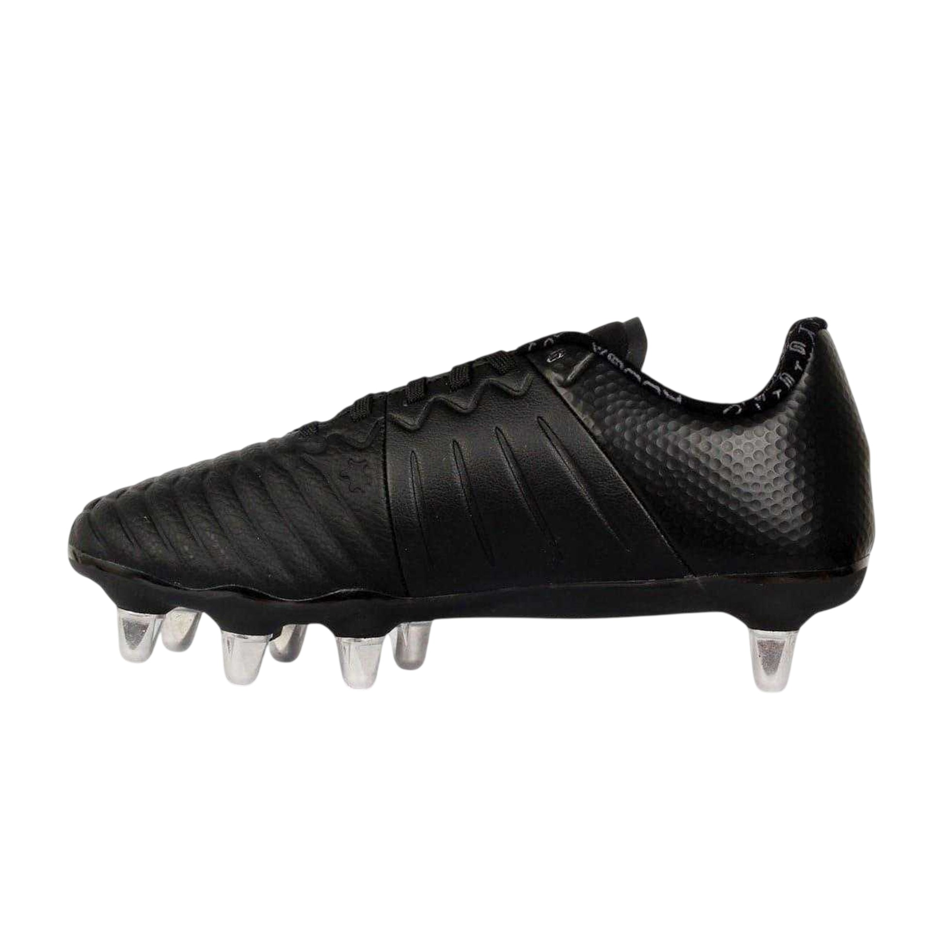 Black-White - Side - KooGa Mens Power SG Leather Rugby Boots
