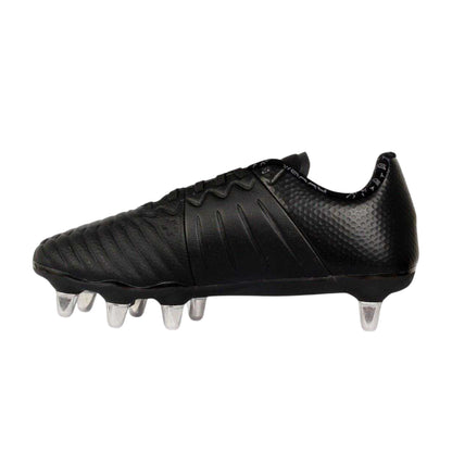 Black-White - Side - KooGa Mens Power SG Leather Rugby Boots