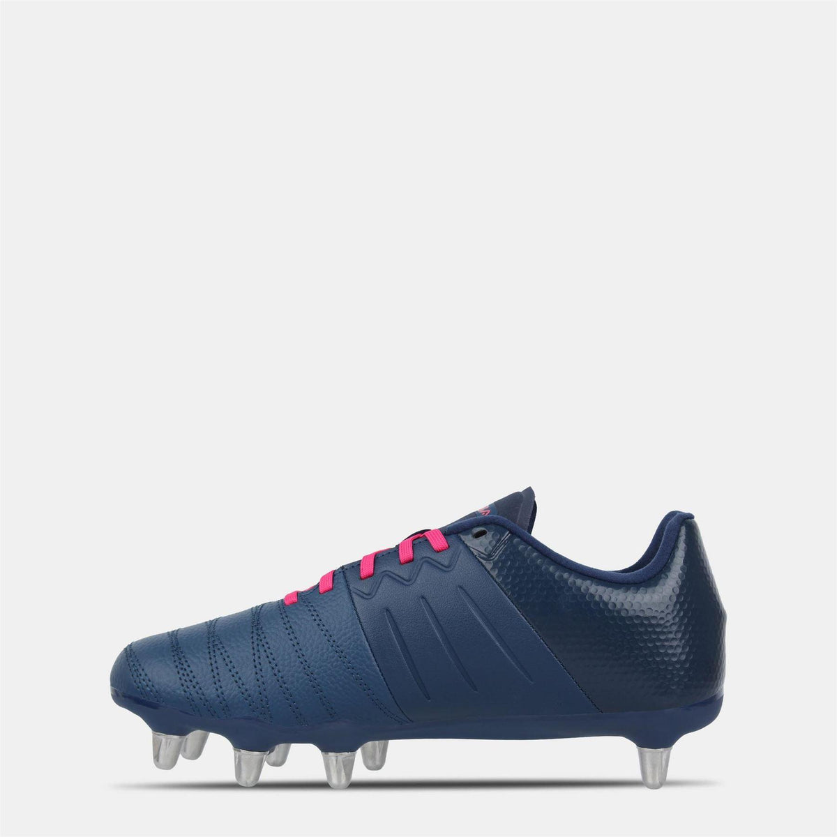 Navy-Pink - Back - KooGa Mens Power SG Leather Rugby Boots