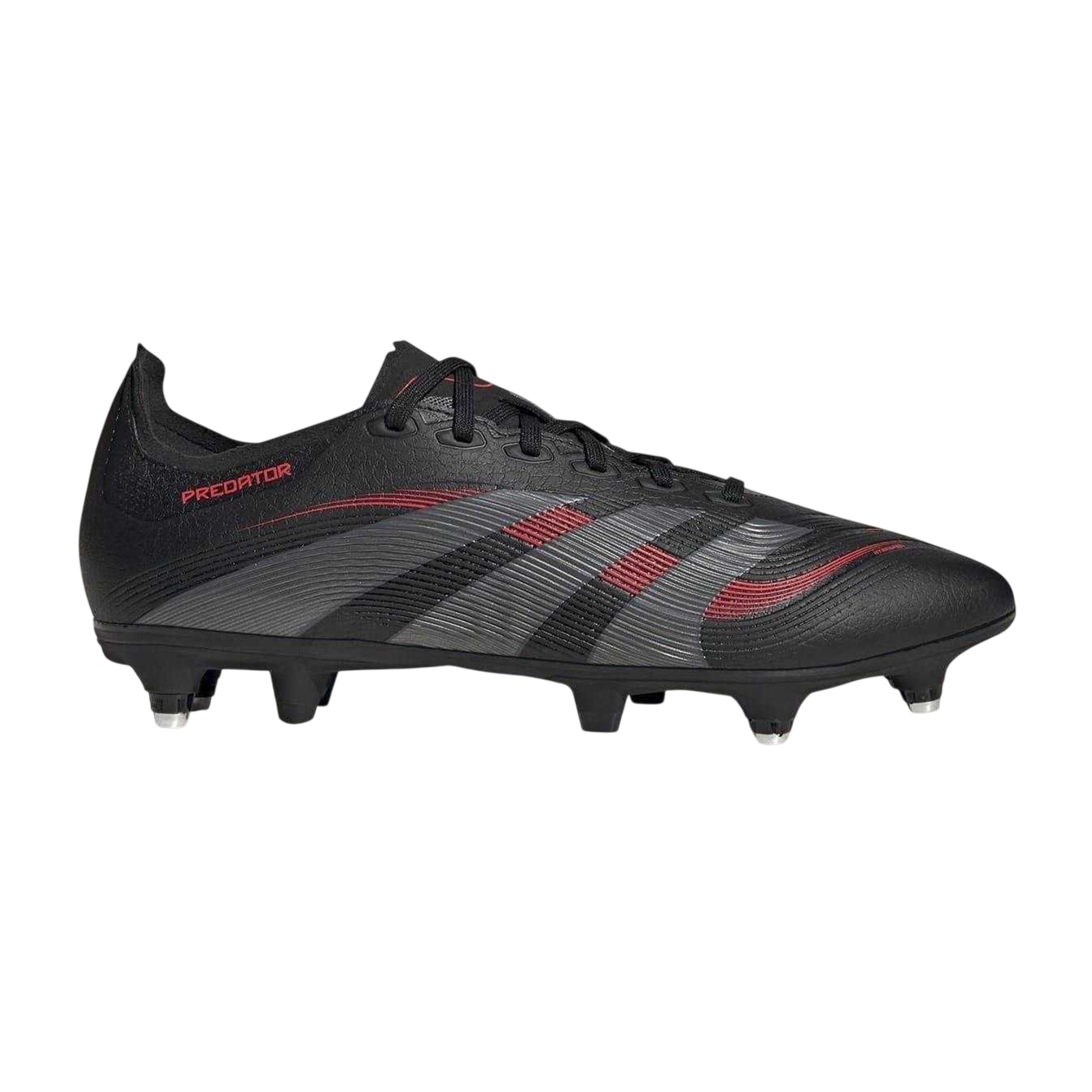Black-Grey - Front - Adidas Unisex Adult Predator League Soft Ground Football Boots