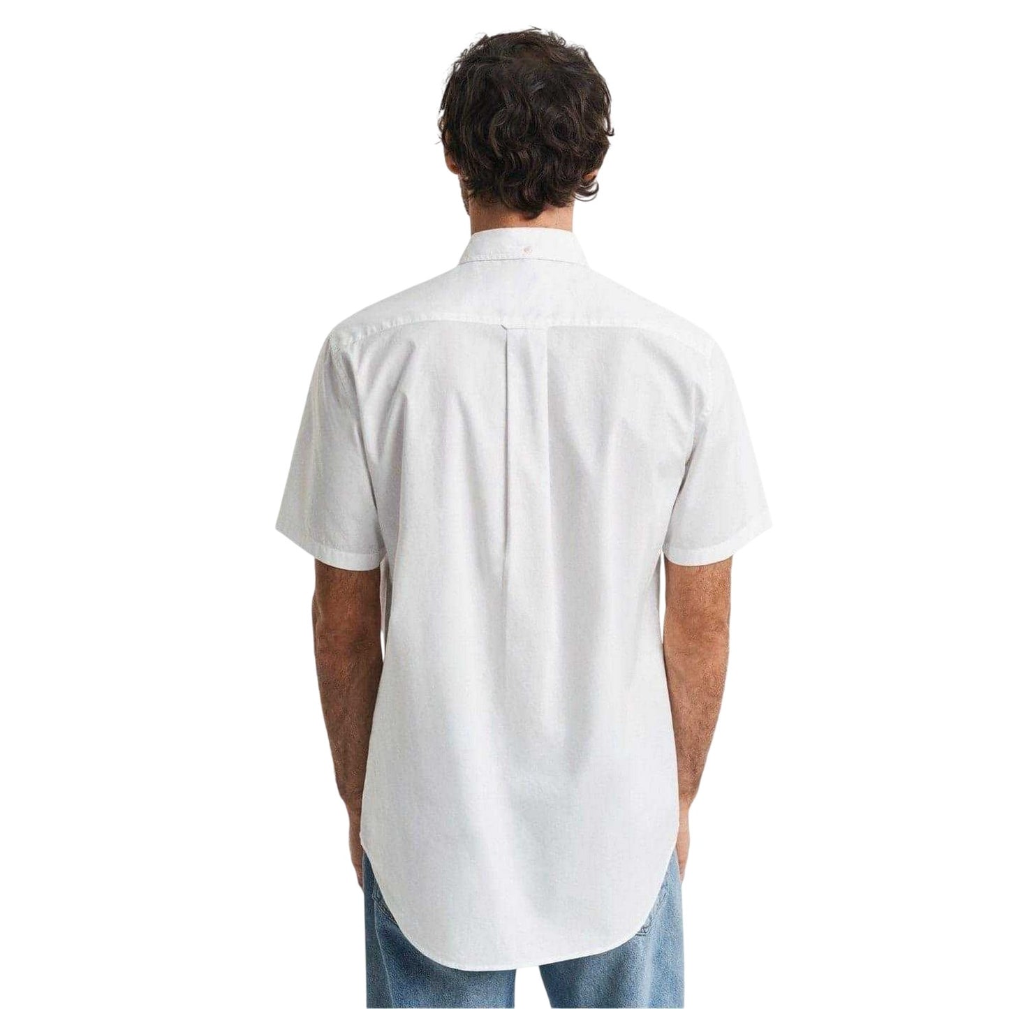 White - Back - Gant Mens Poplin Classic Short-Sleeved Shirt