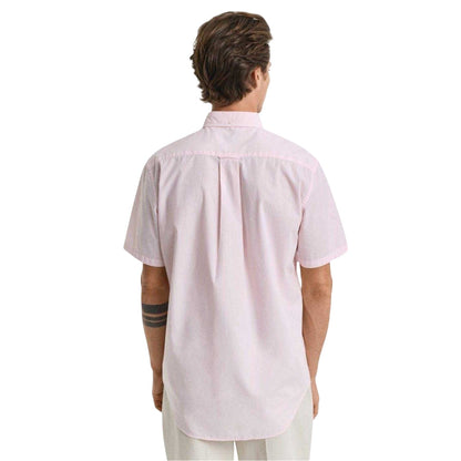 Light Pink - Back - Gant Mens Poplin Classic Short-Sleeved Shirt