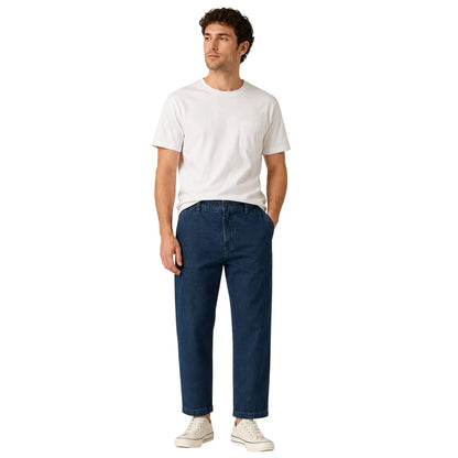 Blue - Side - Levis Mens Herringbone Wide Leg Loose Fit Chinos