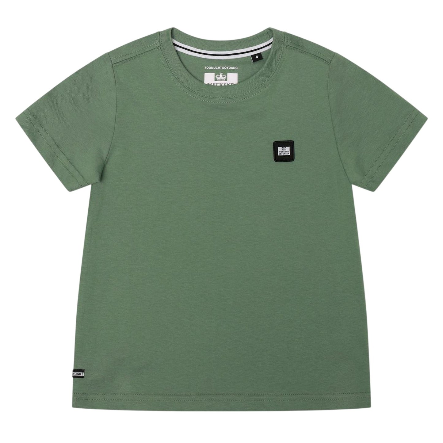 Mid Green - Front - Weekend Offender Childrens-Kids Kingston Cotton T-Shirt