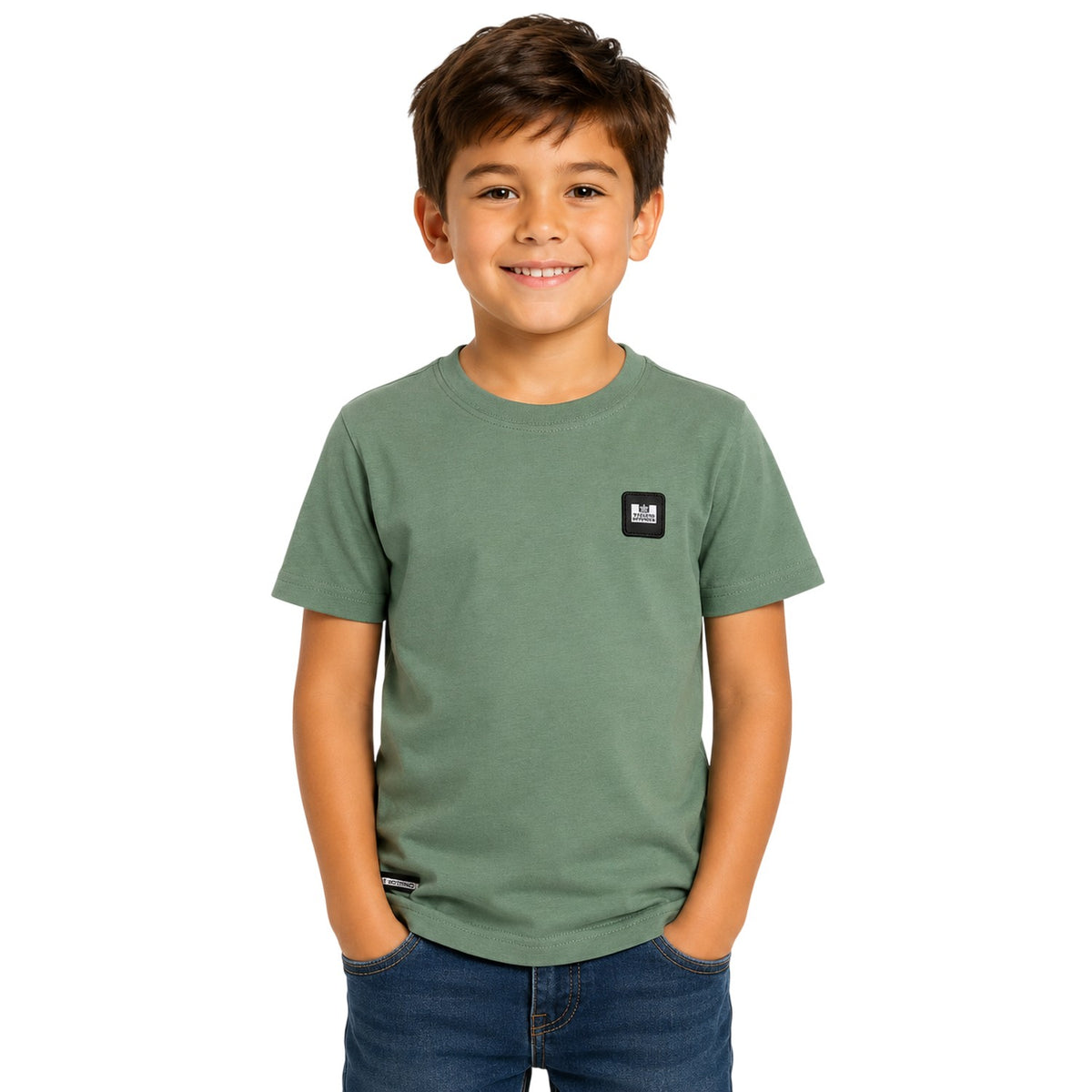 Mid Green - Side - Weekend Offender Childrens-Kids Kingston Cotton T-Shirt