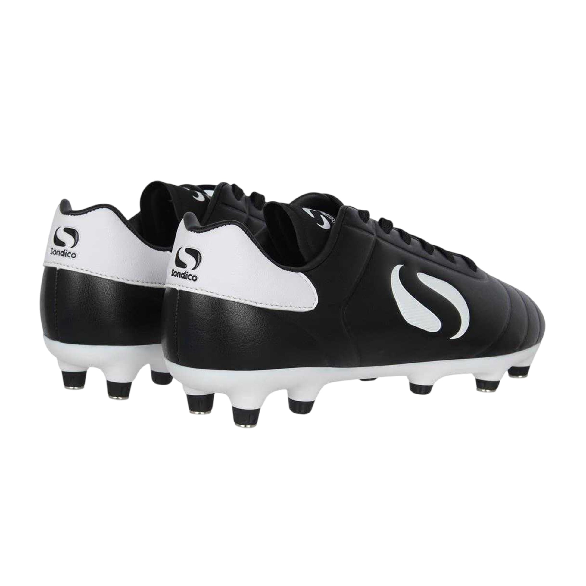Black-White - Back - Sondico Childrens-Kids Strike Soft Ground Football Boots
