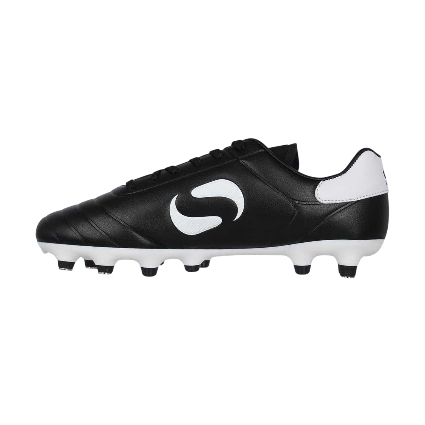 Black-White - Side - Sondico Childrens-Kids Strike Soft Ground Football Boots
