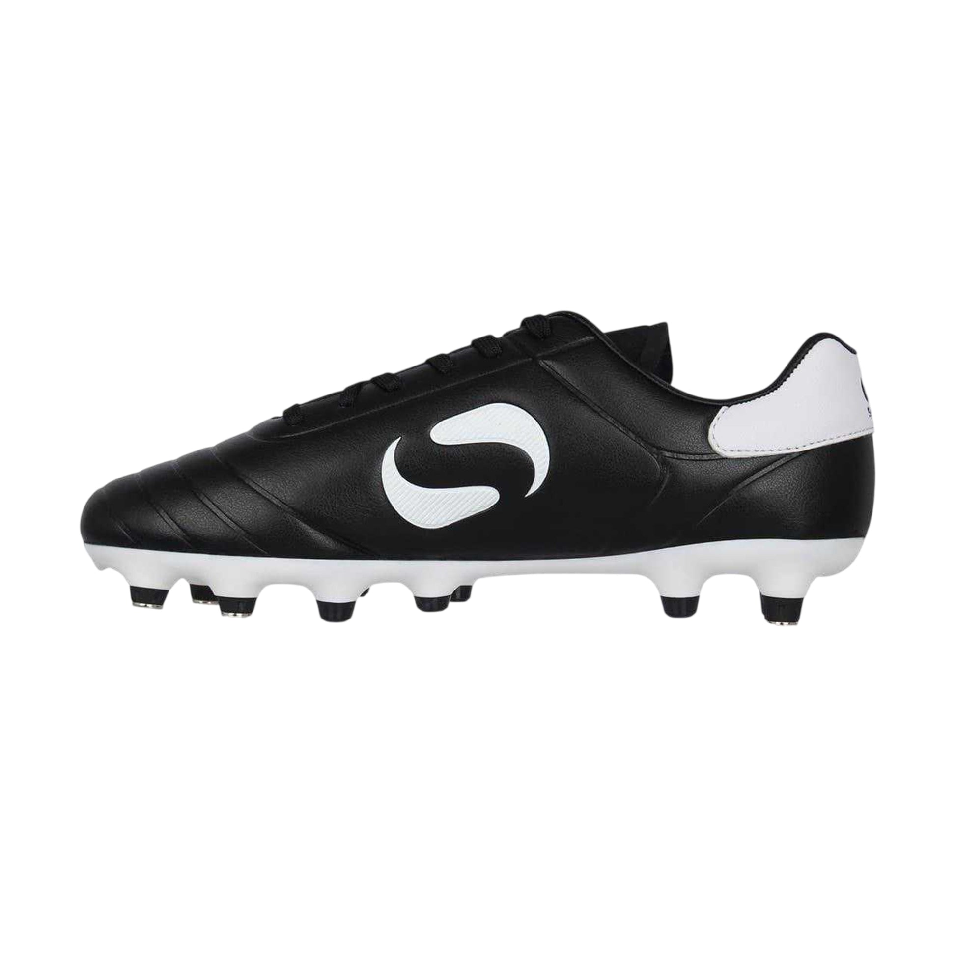 Black-White - Side - Sondico Childrens-Kids Strike Soft Ground Football Boots