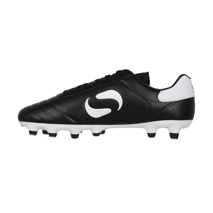 Black-White - Side - Sondico Childrens-Kids Strike Soft Ground Football Boots