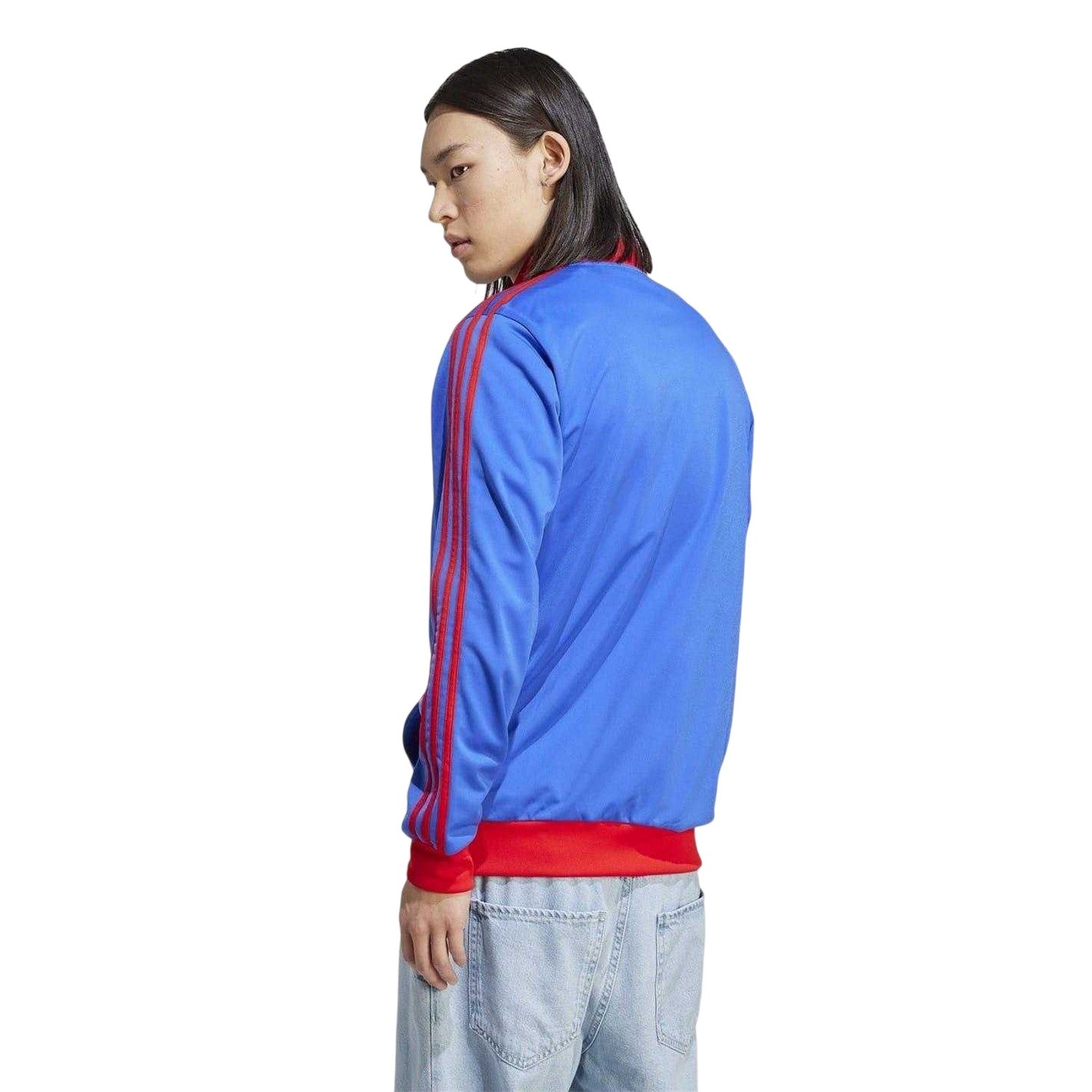 Blue-Red - Back - Adidas Mens Olympique Lyonnais Regular Sweatshirt