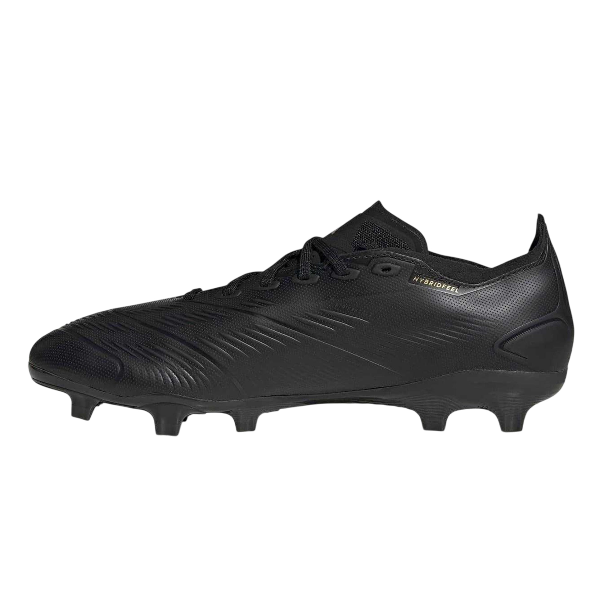 Core Black-Carbon Grey - Side - Adidas Mens Predator 24 League Leather Firm Ground Football Boots