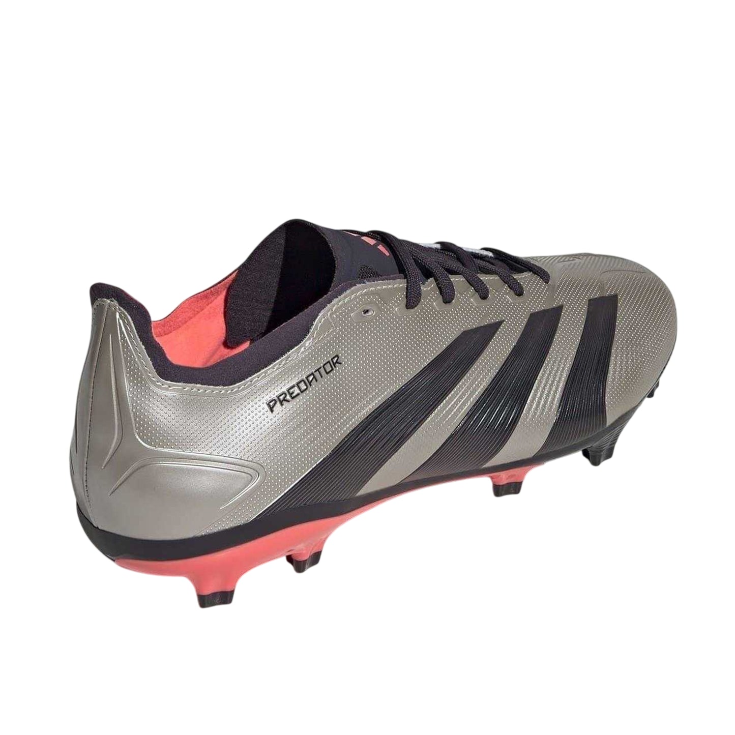Silver-Black - Back - Adidas Mens Predator 24 League Leather Firm Ground Football Boots